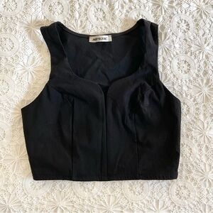 Vintage mystic y2k goth corset sleeveless tank v neck top